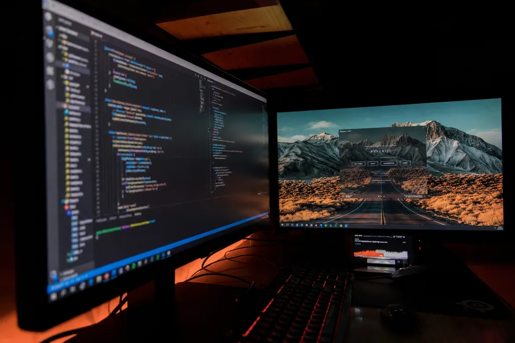 Analytics dashboard on a marketing workstation