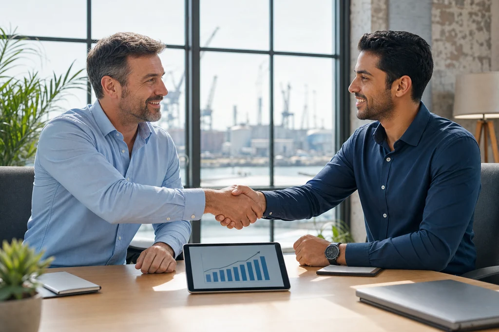 Baytown business owner meeting with an SEO consultant