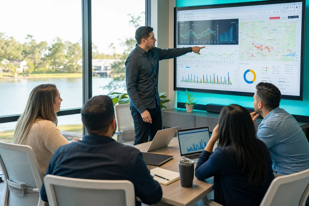 SEO strategists planning a Conroe local search campaign