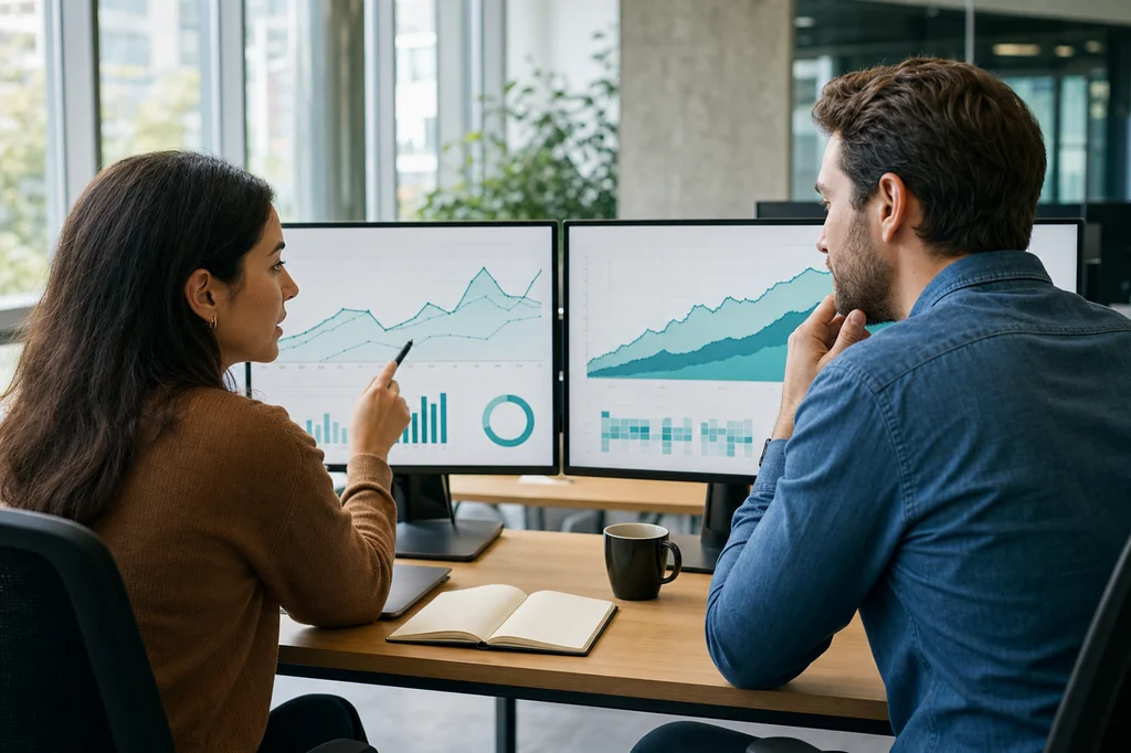 Marketing team reviewing Digital Marketing search rankings