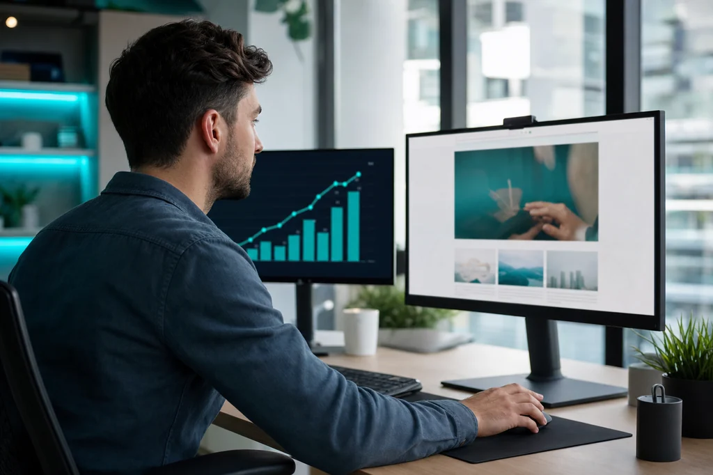 Specialist optimizing a Digital Marketing company website