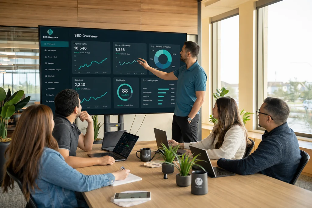 SEO strategists planning a Fulshear local search campaign