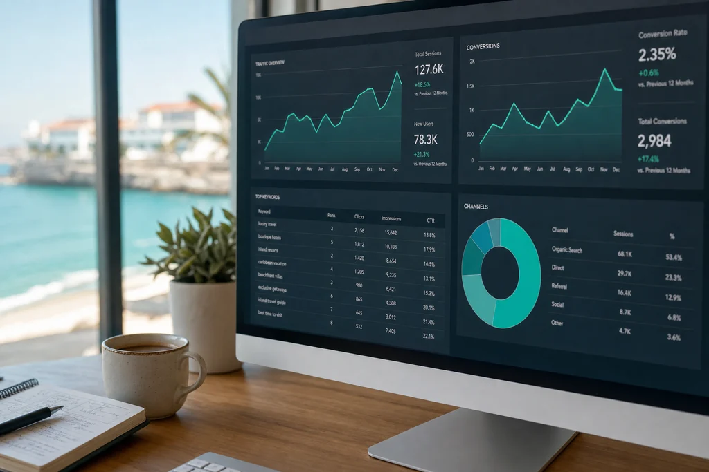 Analytics dashboard for a Galveston business