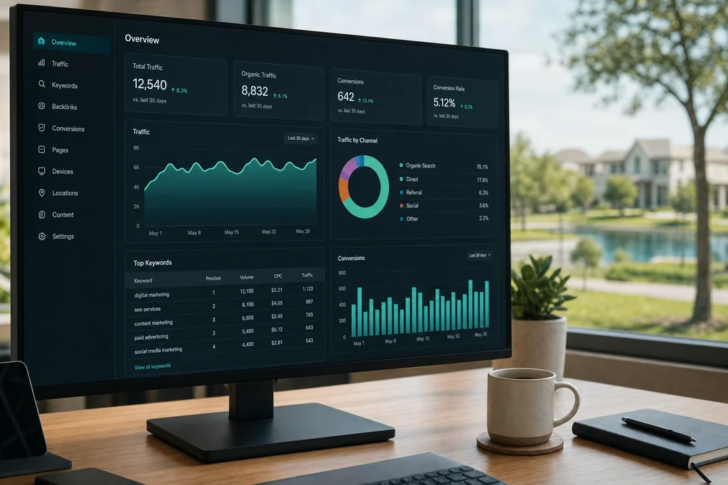 Analytics dashboard for a League City business