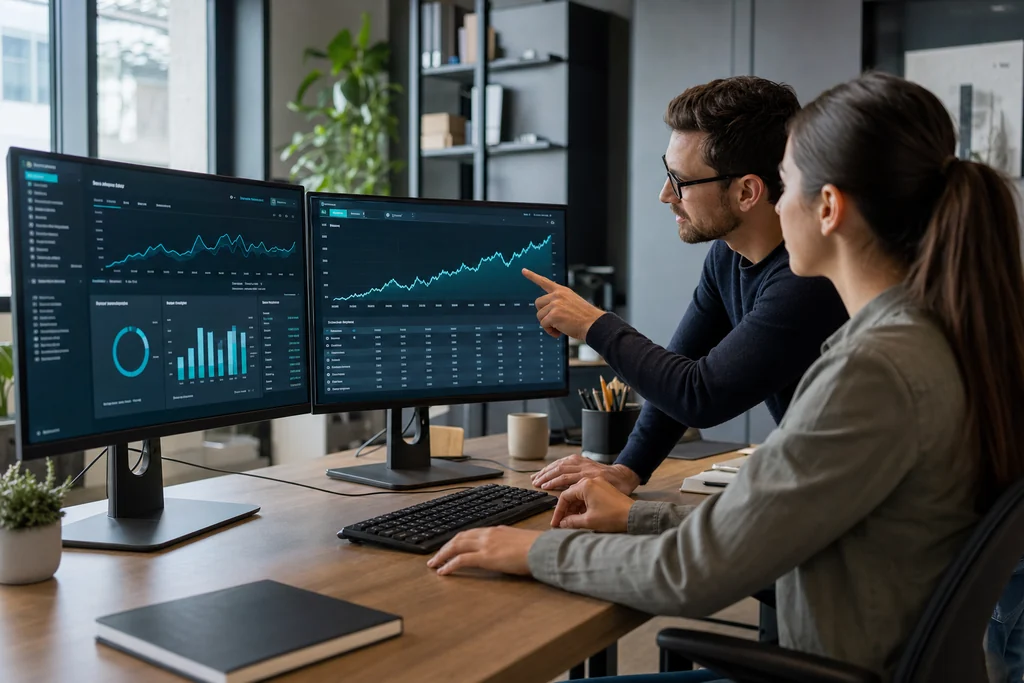 Marketing team reviewing Local search rankings