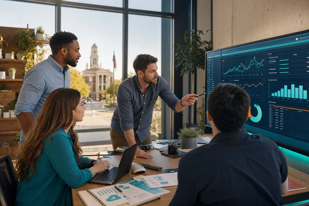 SEO strategists planning a Rosenberg local search campaign
