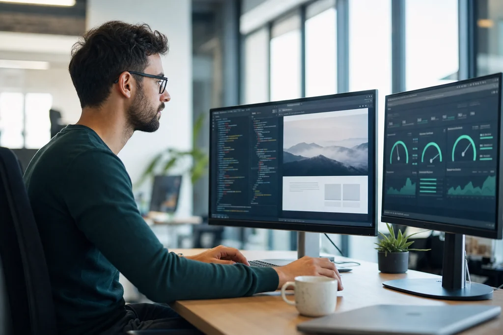 Specialist optimizing a Website Design company website