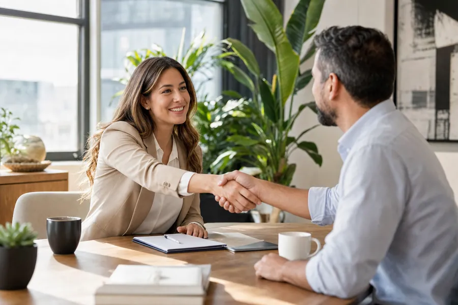 Agency welcoming a new social media client at a kickoff session