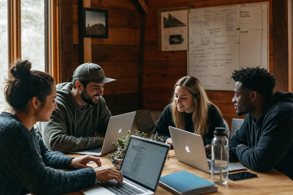 Local SEO team analyzing search performance together