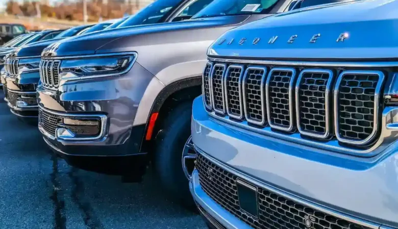 New Jeep Wagoneers on a Parking Lot at a Car Dealership