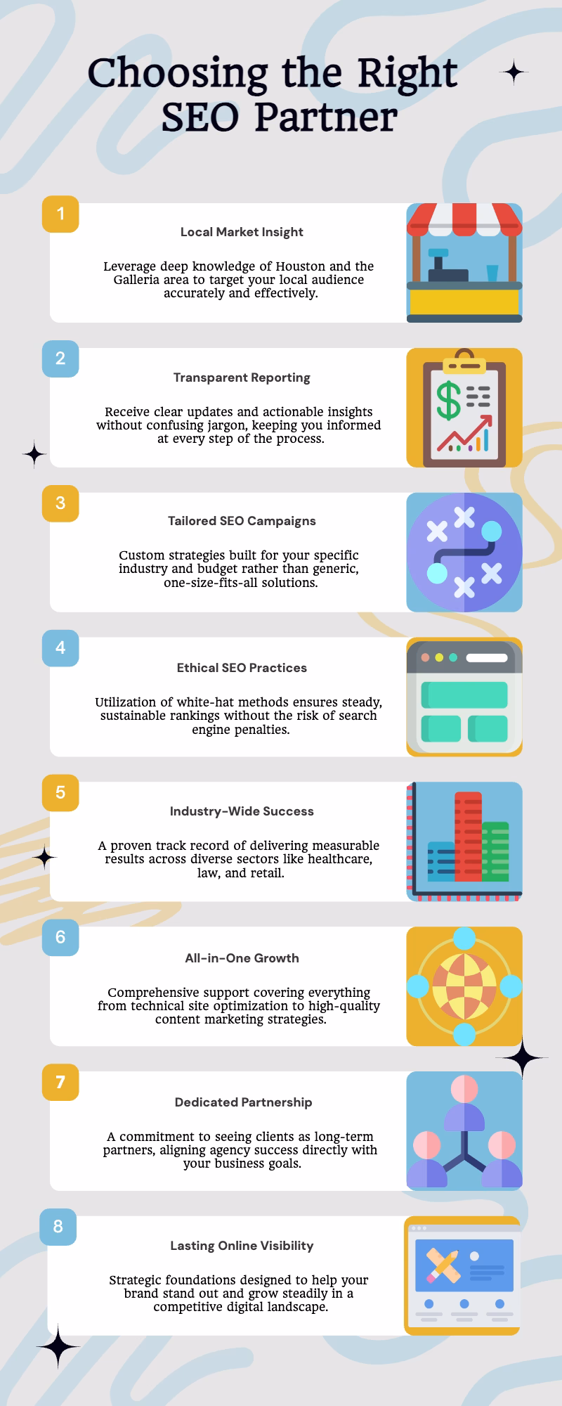 SEO partner selection guide infographic