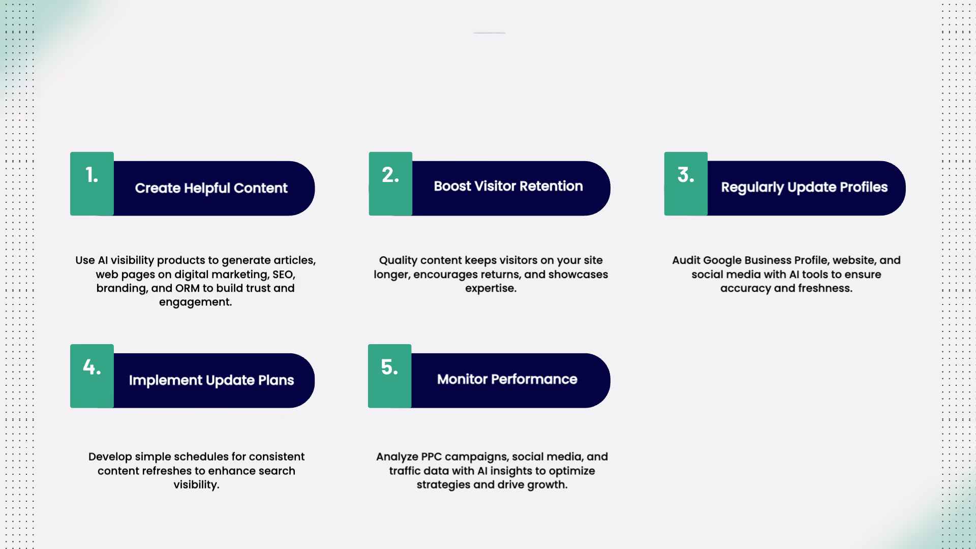 Best SEO For AI Visibility Products Houston, TX 2 SEO tips for AI visibility products infographic