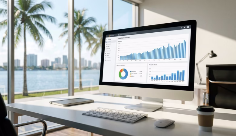 Dashboard analytics showing automotive website traffic growth