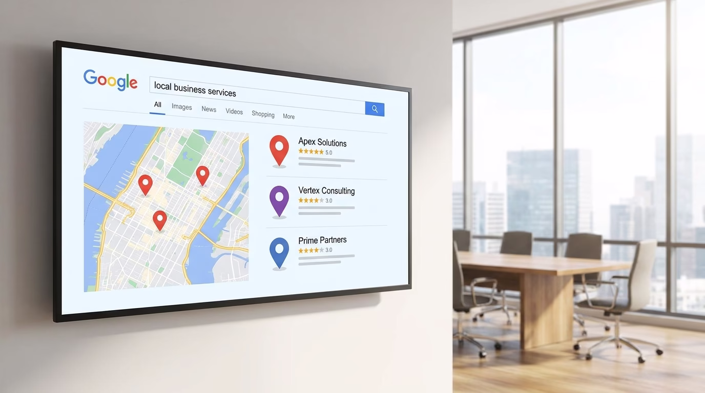 local seo services 2 Infographic showing Google Map Pack with three local business listings