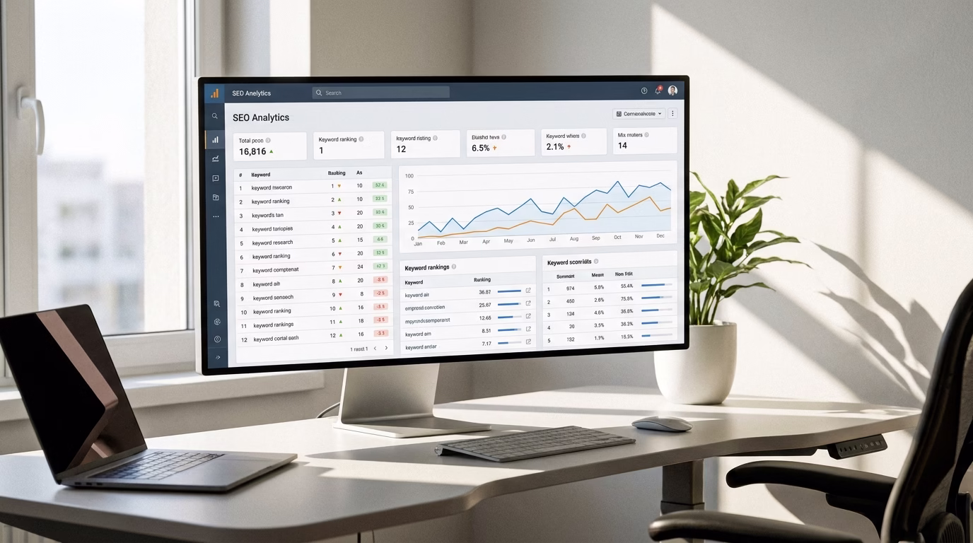seo company missouri city tx 2 Dashboard showing SEO analytics and keyword rankings