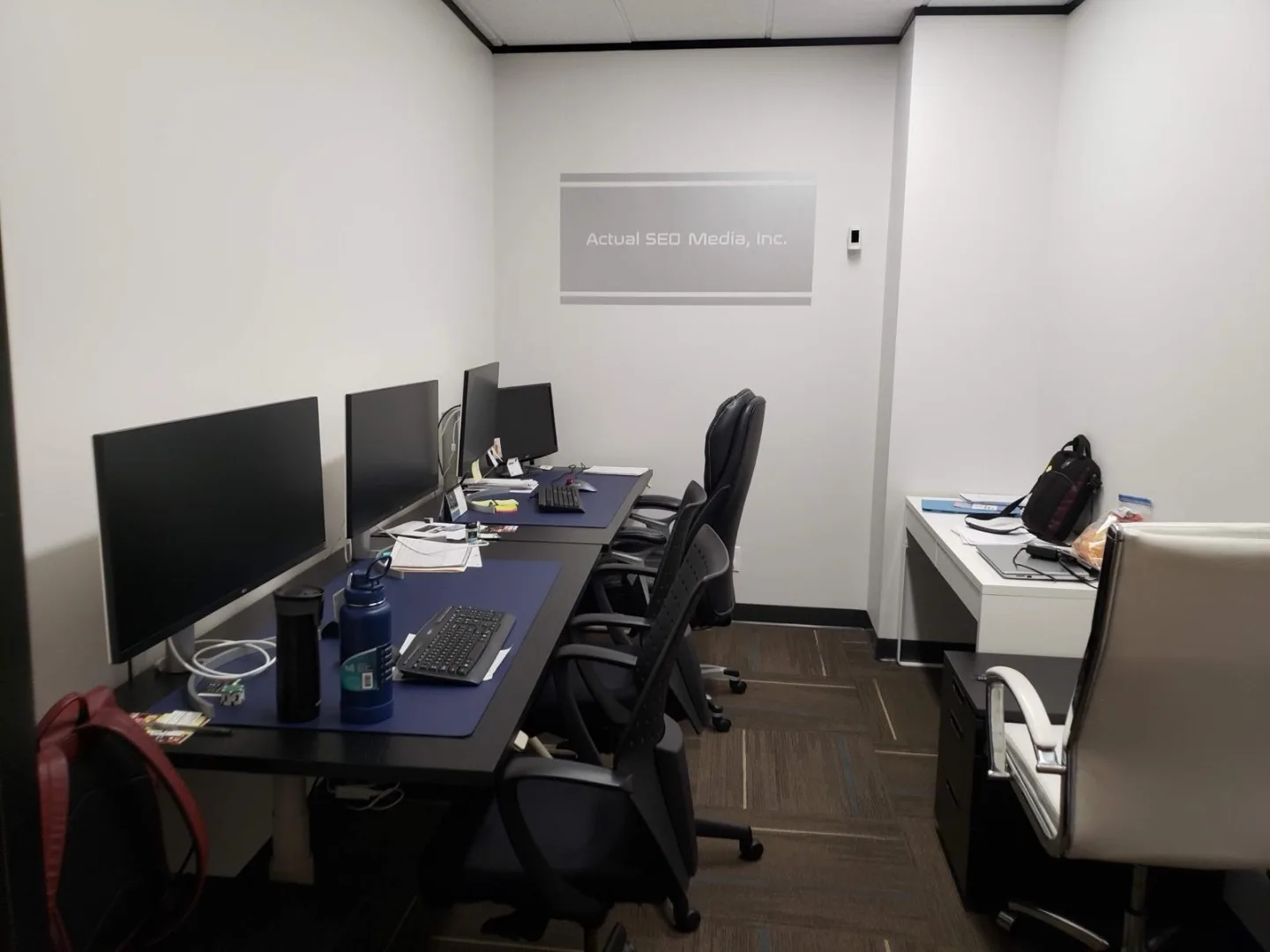 A quiet workstation nook inside the Dairy Ashford office