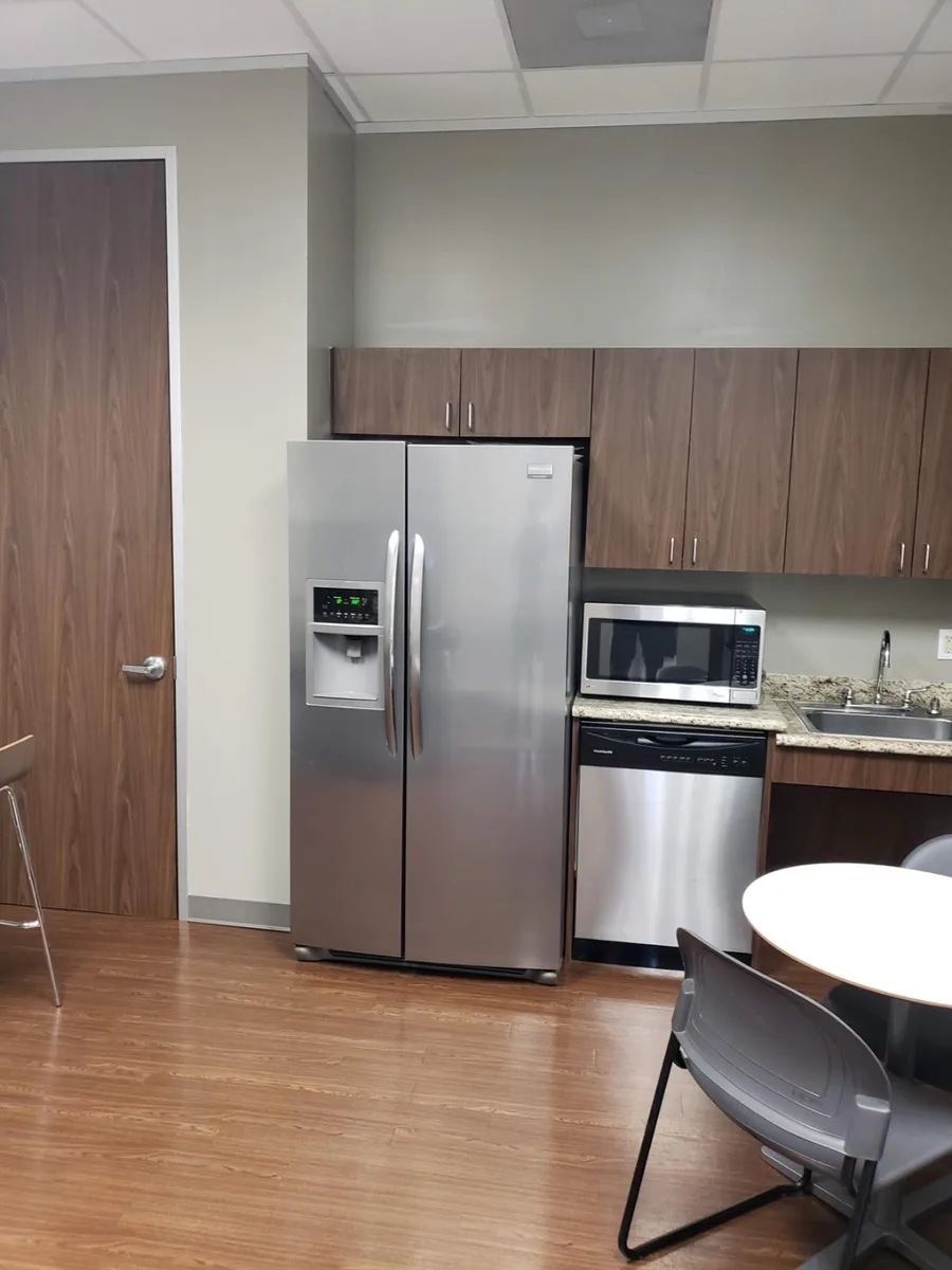 Break room and kitchen at the Actual SEO Media, Inc. Katy office
