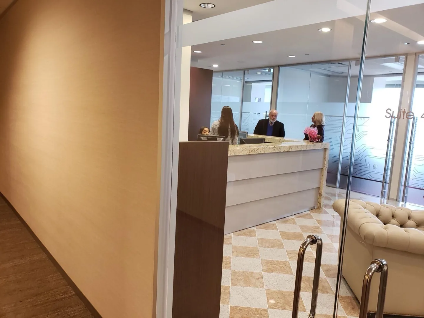 Hallway leading to the Suite 4100 reception area at Williams Tower
