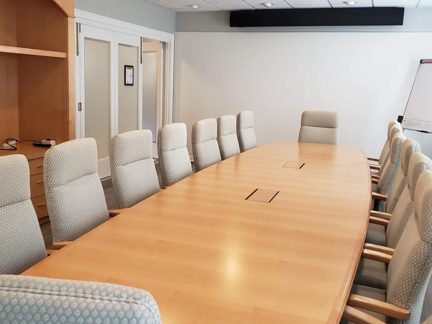 Conference room inside the Actual SEO Media, Inc. office in The Woodlands, TX