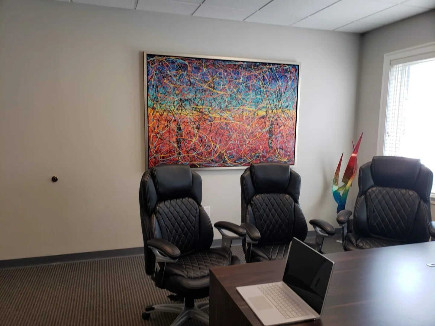 Seating area in the small meeting room at our Woodlands office