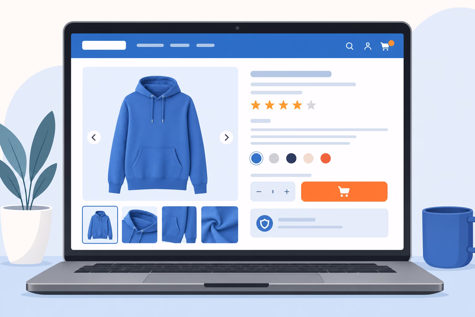 A WooCommerce product page with clear product details, reviews and fast-loading images